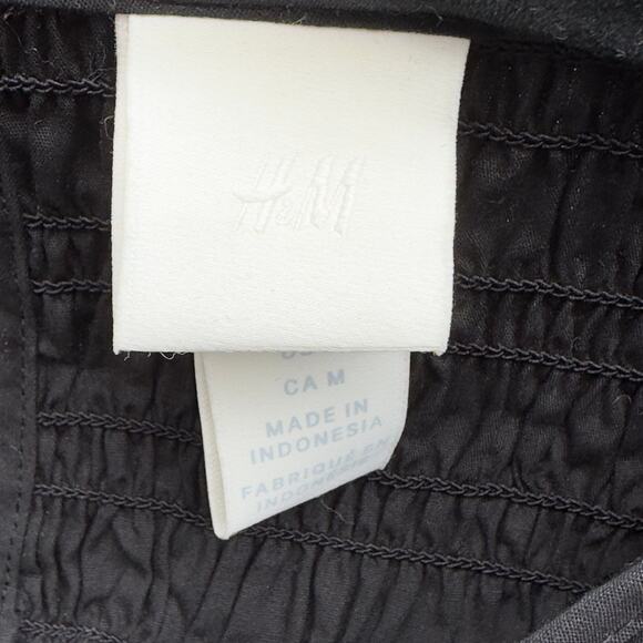 H&M Trend Conscious Short A-LIne Black Ruffle-trimmed Medium Cotton Dress - Picture 11 of 16